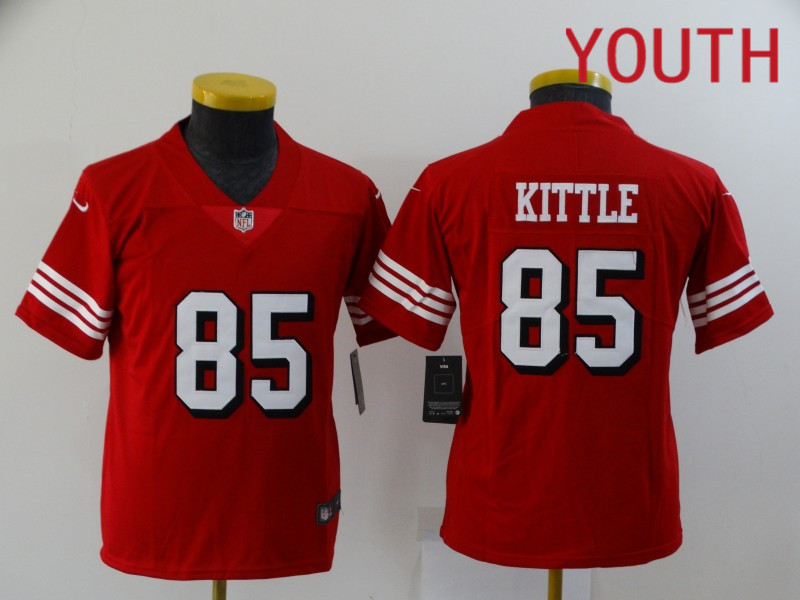 Youth San Francisco 49ers 85 Kittle Red New Nike Vapor Untouchable Limited 2021 NFL Jersey